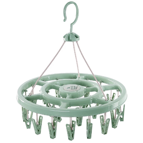 Round clothes rack with clips multi-functional household drying socks rack thickened artifact windproof hook clothes