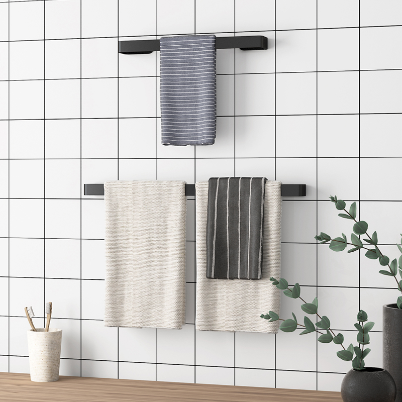 Bathroom towel rack toilet towels Perforated Dressing Room Aluminum Alloy Washroom Single Pole Towel Rod