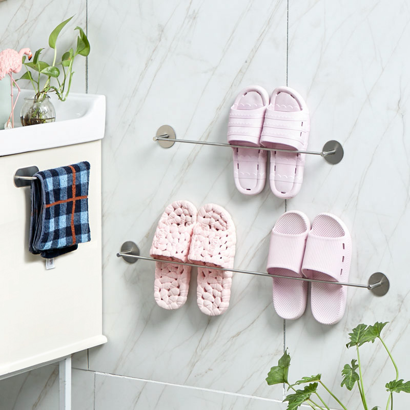 Slippers frame 304 stainless steel free of punching Bathrooms Bathroom Makeup Room Drain Racks Shelf Door Rear Wall-mounted Shoe Racks