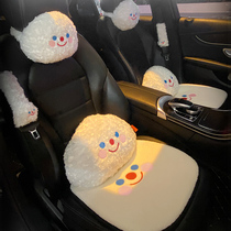 Car headrest waist cute winter car seat neck pillow back waist cushion shoulder cushion pair