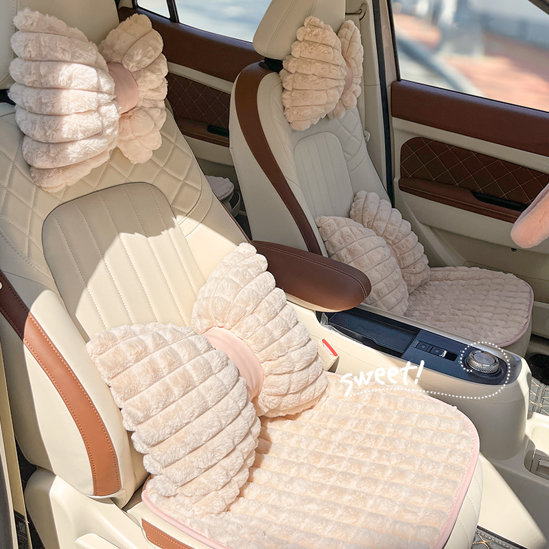 Car Cushions Autumn Winter Long Plush Universal Seasons Ins Wind 2023 New Goddess Rear Seat Cushions Women-Taobao