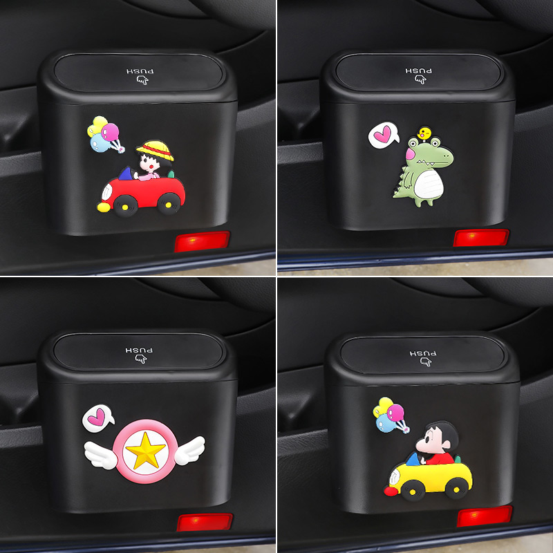 Car garbage cans Car interior supplies Front row rear car storage bucket car hanging folding garbage bag