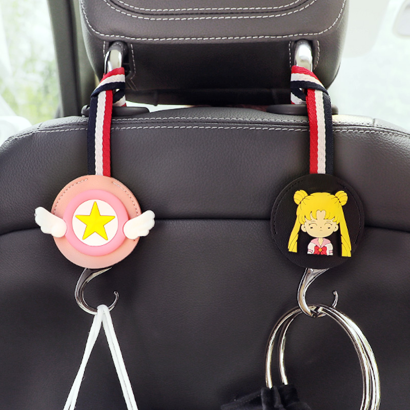 Car hanger rear seat back hidden in car Creative Practical Cartoon multifunctional set-in-car small hanger