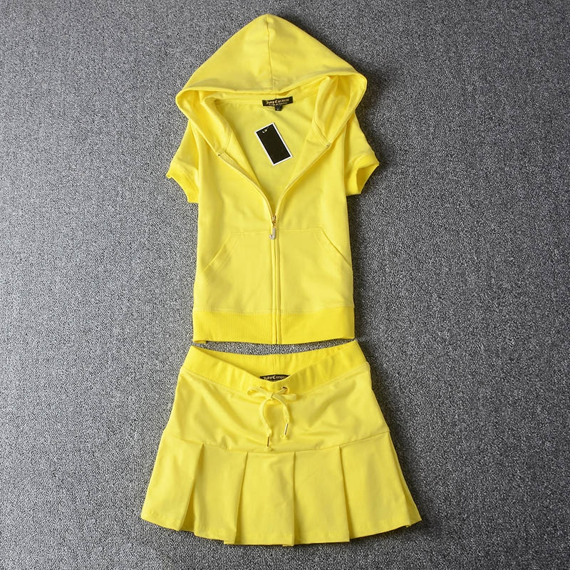 Short-sleeved girl sports tennis clothing women's trendy summer fashion suit skirt slim casual two-piece girlfriends outfit Korean version