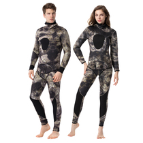 Motorcycle riding suit 5MM split long pants hooded winter sea fishing and hunting suit warm suit rubber