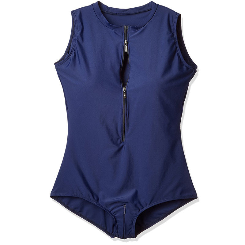 Day-of-the-day death courile with swimsuit double-pull chain invisible pull chain Deep blue spa Lean Spa Swimsuit Woman