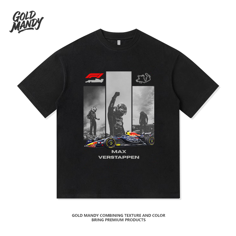 Max Verstappen F1 Racing Red Bull Nürburgring Heavyweight Cotton T-Shirt Short Sleeve Unisex Couple Style