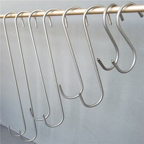 Clothing store adhesive hook stainless steel S hook adhesive hook long hook 201 S-shaped hook round s hook clothes display shelf adhesive hook