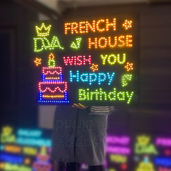 Happy Birthday Layout Scene Decoration led Light Plate Party happy birthday Plaque KTV Luminous Word