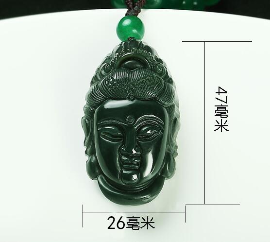 Snapping up 1 yuan auction Xinjiang Hetian jade sapphire Buddha head pendant for men and women natural jade Guanyin head pendant