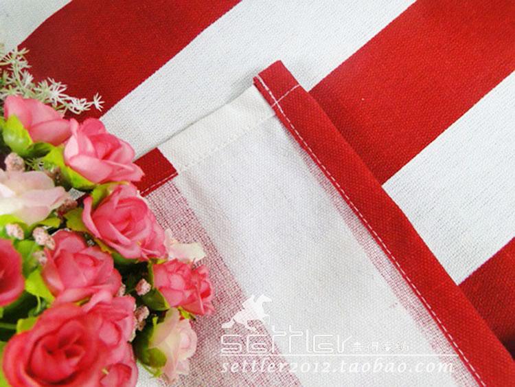 Ưu đãi đặc biệt Địa Trung Hải màu cam trắng đỏ và trắng sọc bảng vải placemat có thể được tùy chỉnh Vải bàn trà Vải khăn trải bàn Vải khăn trải bàn dưới kính bàn gỗ