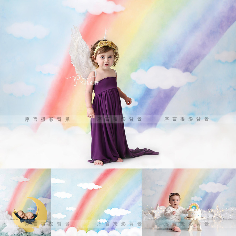 HP-061 rainbow cloud photographic background Folds Namib Soft Gum Newborn 100 Days of Photography