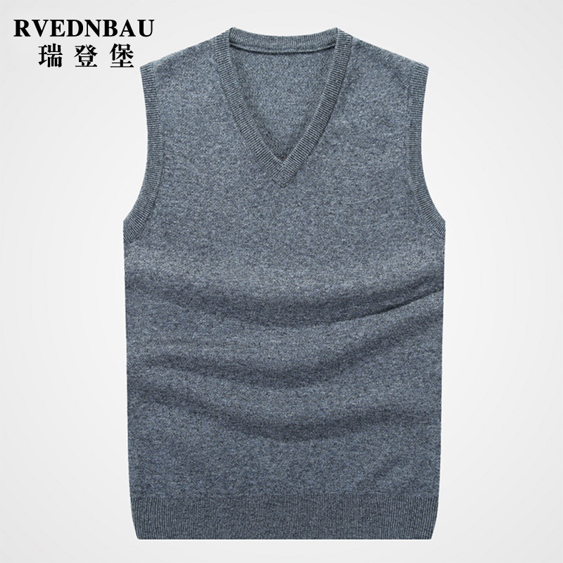 Young and middle-aged people knitted sweater vest Men's spring and Autumn thin wool vest Men's sleeveless vest horse clip