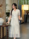 Mrs. Dave's Plus-Size Women's Clothing, New Chinese-Style Dress for Summer 2025, New Model for Chubby Women, Tummy-Covering, Chinese-Style Ink Painting Dress