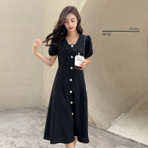 Large size womens slightly fat sister slim cover belly for fat people skirt salt line fried street age dress summer