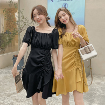 Large size womens clothing 2021 summer New slightly fat sister thin cover belly loose temperament French dress women
