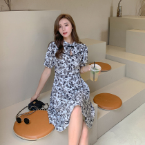 Fat sister plus size summer dress 2021 new fat mm slim cover Belly Belly Air Age temperament cheongsam dress