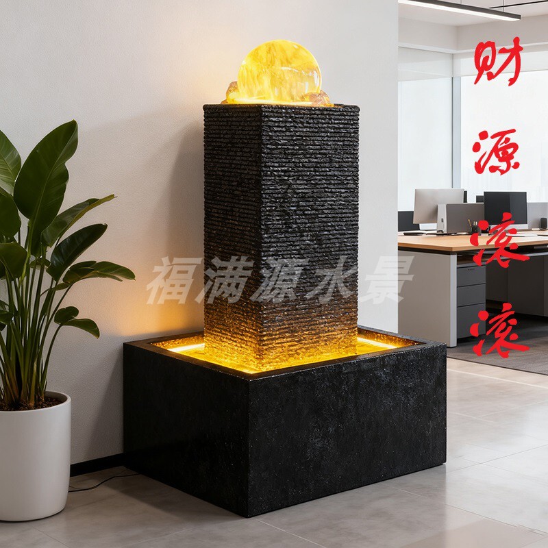 High-End Hotel Lobby Entrance Crystal Ball Fountain with Self-Circulating Water, Living Room Landscape Decoration for Grand Openings