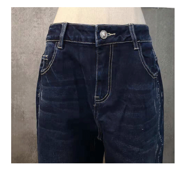 Patina 2018 mùa đông mới của phụ nữ Hàn Quốc quần jeans ống rộng chân mỏng 1649551000 quần tây nữ ống suông đứng