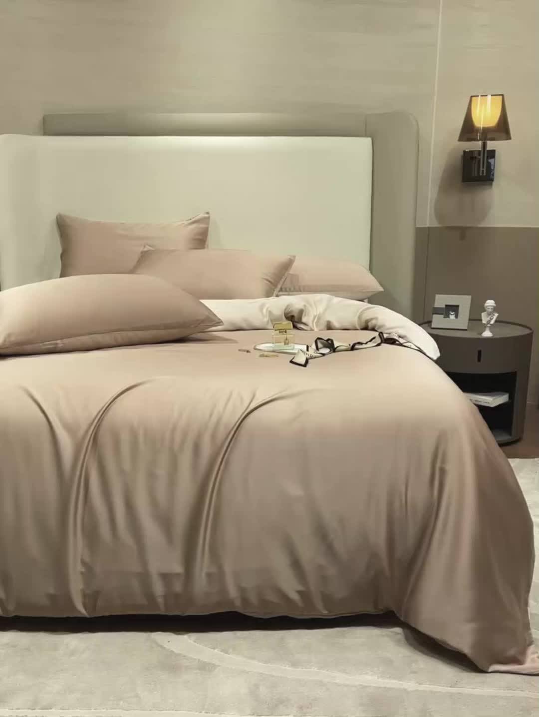 Eucalyptus Lyocell Queen Size Comforter Sets Bedsheet Bedding Fitted Bed Sheet Set Eucalyptus