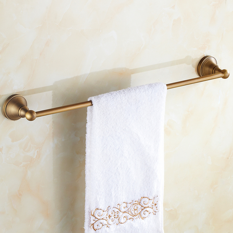 Towel rail bathroom all copper simple European style bathroom pendant antique single layer towel rack single pole bathroom shelf