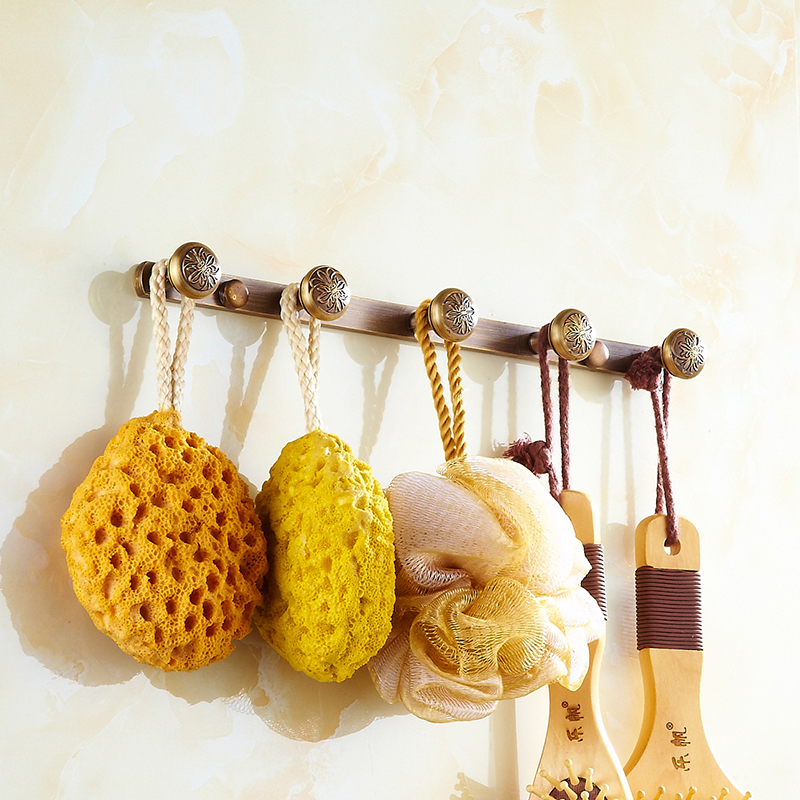 Antique all-copper-coated crochet hook European-style dressing room hooks hanging clothes hook wall-mounted hood hook door rear clothes hanger