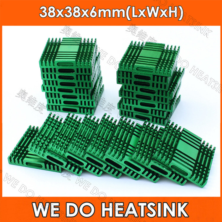 带胶可选 铝散热片 38*38*6mm 铝散热条 散热器 电子铝型材散热片