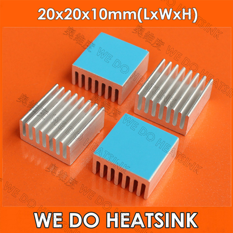 10个包邮！电子铝散热片20*20*10mm散热器带进口/国产8810导热胶