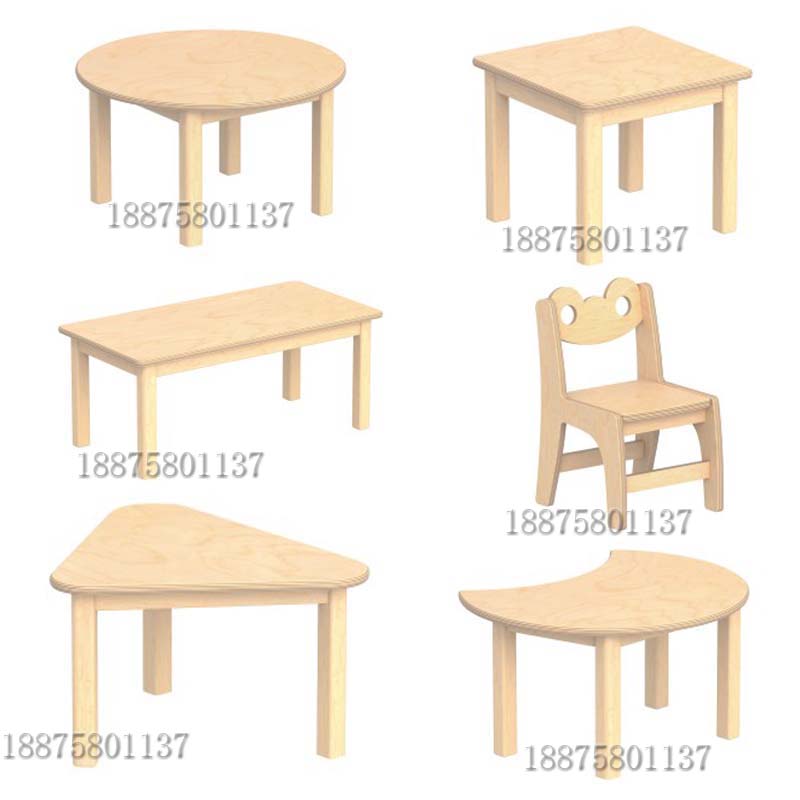 Kindergarten Early teaching solid wood table and chairs Children's long square splicing class Toys study table Dining Table Suit Combination-Taobao