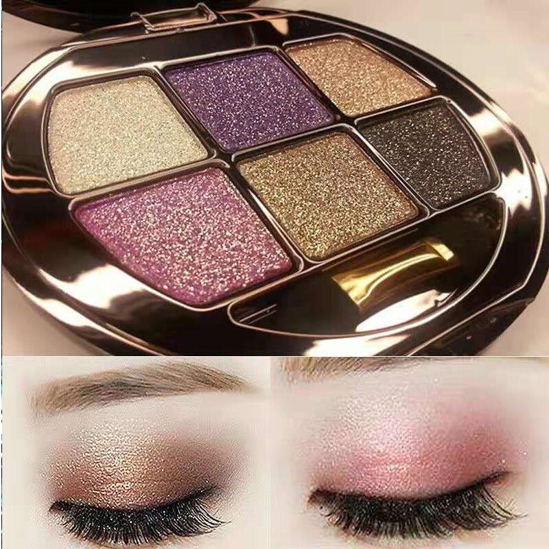 ins overfire Korean net red shaking sound small crowdEye shadow disc matt naked makeup earth Winnie Bear 6 Color Affordable Portable