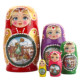 Russian matryoshka classic painted matryoshka 5-layer matryoshka log children's toys set of Montessori teaching aids