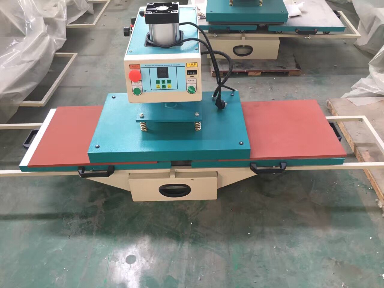 Pneumatic dual station 40 * 40cmT shirt transfer printer heat transfer press press stamping machine left and right movement