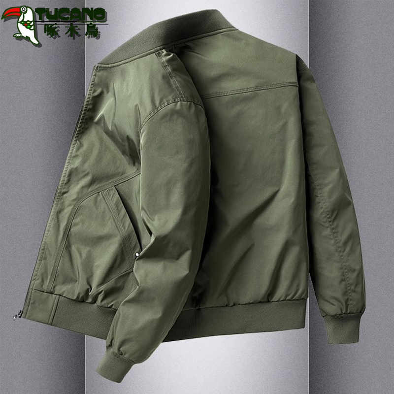 Woodpecker Trendy Brand Pilot Jacket for Men, Spring and Autumn 2025 New Loose American-Style Baseball Casual Jacket