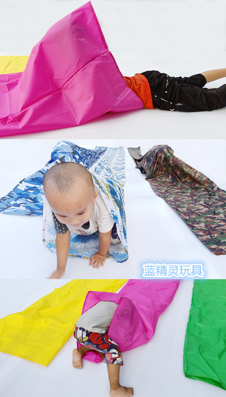 Children's extra-long magic tunnel crawling drill hole Kindergarten physical fitness feeling integrated training Leica crawl channel cylinder