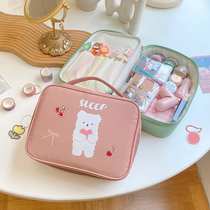 Portable cosmetic bag female large-capacity storage bag travel portable cosmetic wash bag cartoon new girl heart