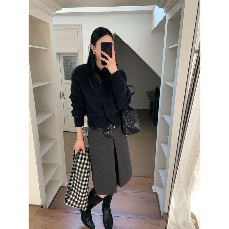 Slightly Sweet Sasa, Elegant Cloud-Like Knit Sweater, Looped Yarn Long-Sleeve Slimming Sweater My059 Slightly Sweet Sasa, Elegant Cloud-Like Knit Sweater, Looped Yarn Long-Sleeve Slimming Sweater My059
