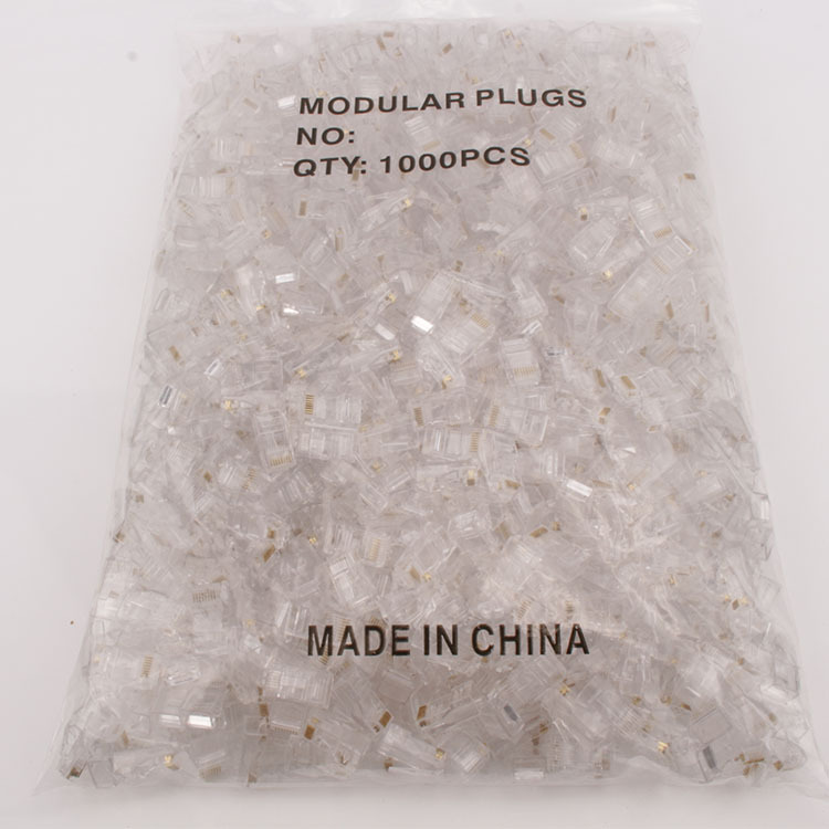 8P8C network crystal head 1000 RJ45 super five network cable crystal head COB unshielded crystal head