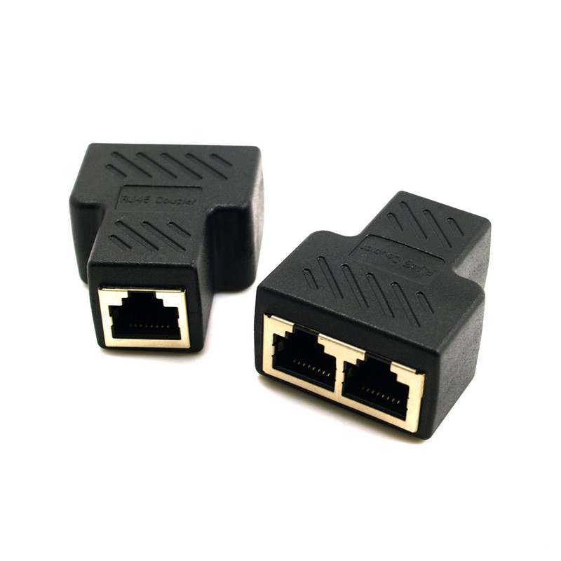Shielded network cable extension cable 1/2 adapter Network cable connector Extension 1/2 RJ45 network three-way head