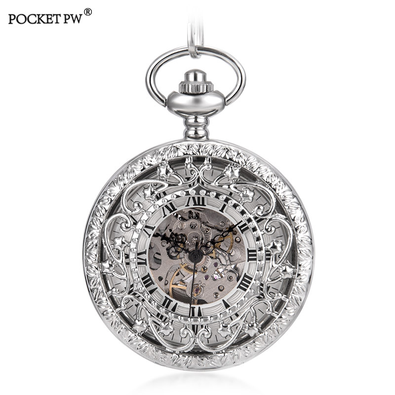 Secret Garden Fully Automatic Mechanical Pocket Watch Retro Hollow Carved Flip Cover Men's and Women's Gift Student Gift Watch
