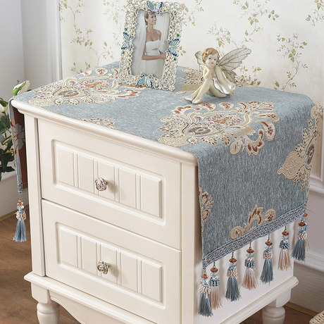 European Style Bedside Table Cover Towel Cotton Linen Tv Cabinet Cloth Cover Cloth Dust Cover Tablecloth