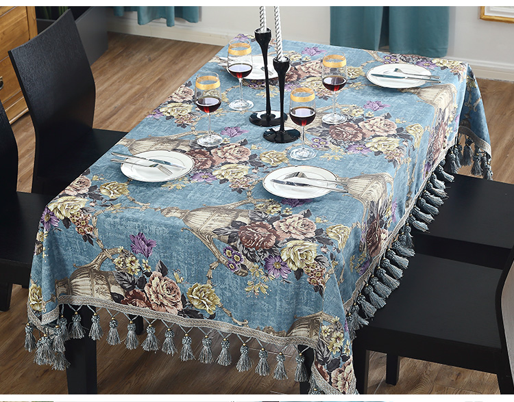 Khăn trải bàn châu Âu vải cao cấp sang trọng cotton và khăn trải bàn nhà hàng khăn trải bàn trang trí phòng khách hình chữ nhật mẫu khăn trải bàn đám cưới đẹp