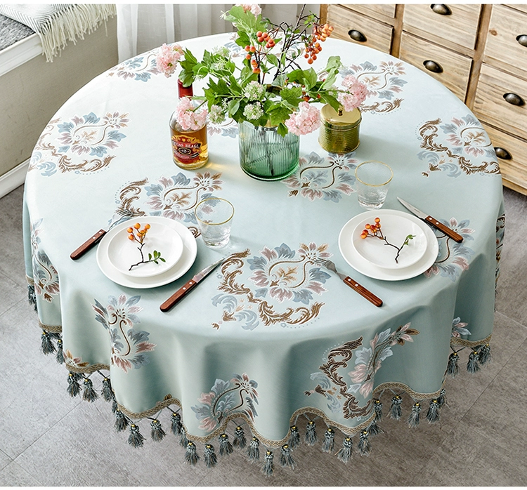 Khăn trải bàn tròn lớn châu Âu Bắc Âu hình bầu dục bàn cà phê vải nhà hàng nhỏ khăn trải bàn tròn nghệ thuật tròn hộ gia đình vải bàn vải