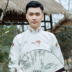 Bộ phim truyền hình mới nước cộng hòa áo dài cổ của nam giới thêu vải bông áo hiệu suất của Trung Quốc phù hợp với crosstalk 
