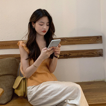 13 Liangpint small sub 2022 Summer new Korean style sweet and cream sleeveless round collar small flying sleeves blouse