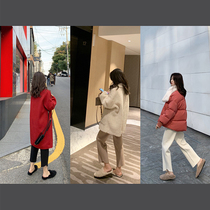 One or three good products high waist ankle-length pants loose straight knitted pants women autumn and winter pants slim all small legs thick