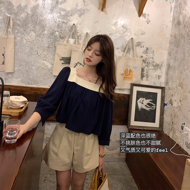 A three-legged little guy with a short boot lap suit for shorts Korean version wide-leg commuter black display slim pants children