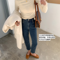 A warm baby with small sub-walk of a three good products ~ Warm velvet micro-lao jeans with a high thickened trousers female