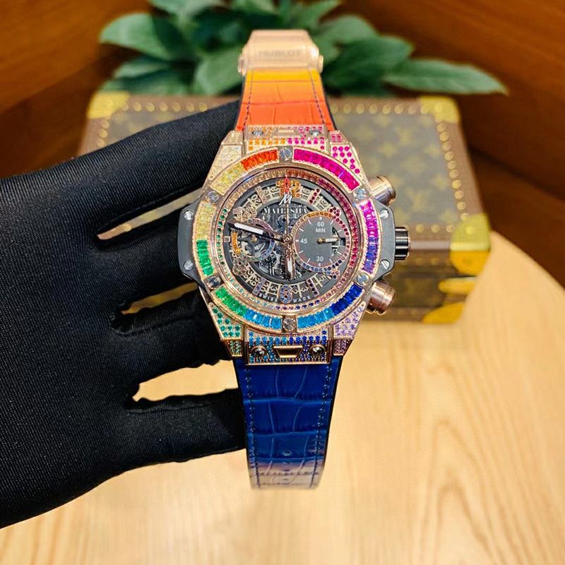Royal Oak Tattoo-Style Men's Watch, Big Bang Rainbow Dial, Starry Sky Watch, Men's Non-Mechanical Watch