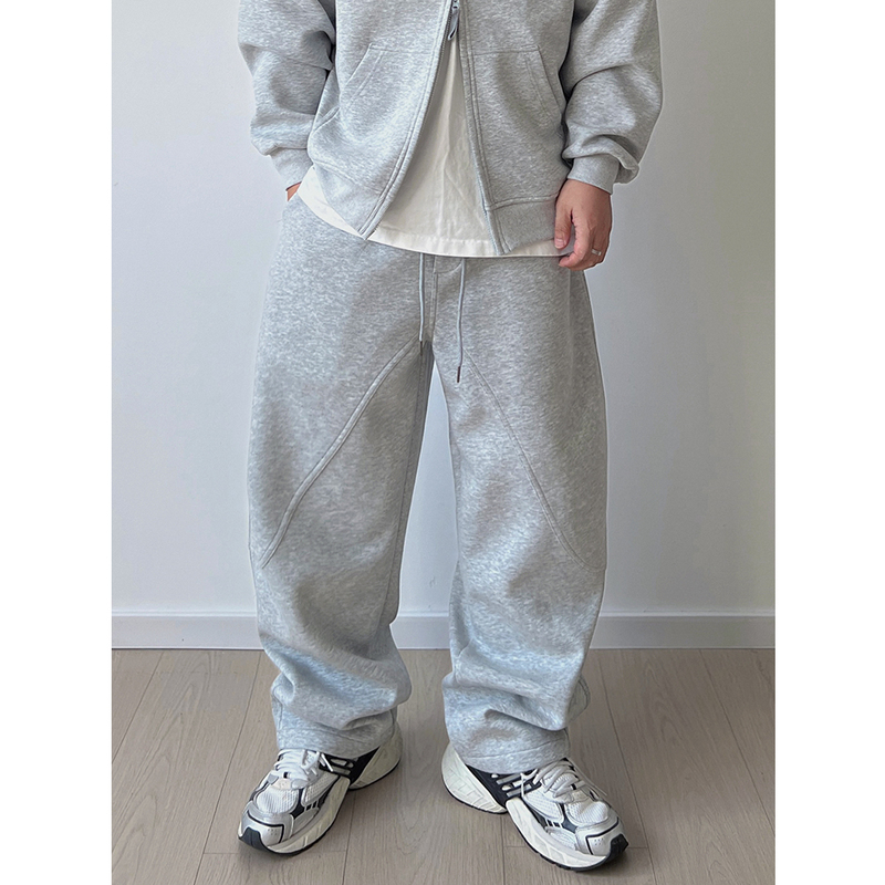 Maltdiary Commuter Style Oversized American Autumn and Winter Men's Loose Straight-Leg Sweatpants Solid Color Sports Pants Trendy