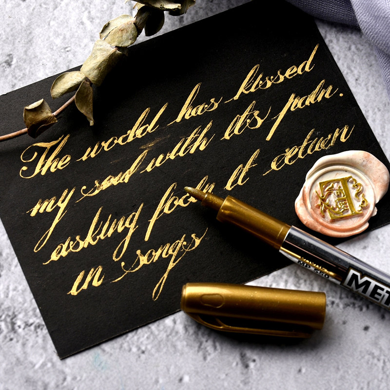 Golden Silver Paint Pen Black Cardboard Signature Pen pen signature pen Fire lacquered seal upper color